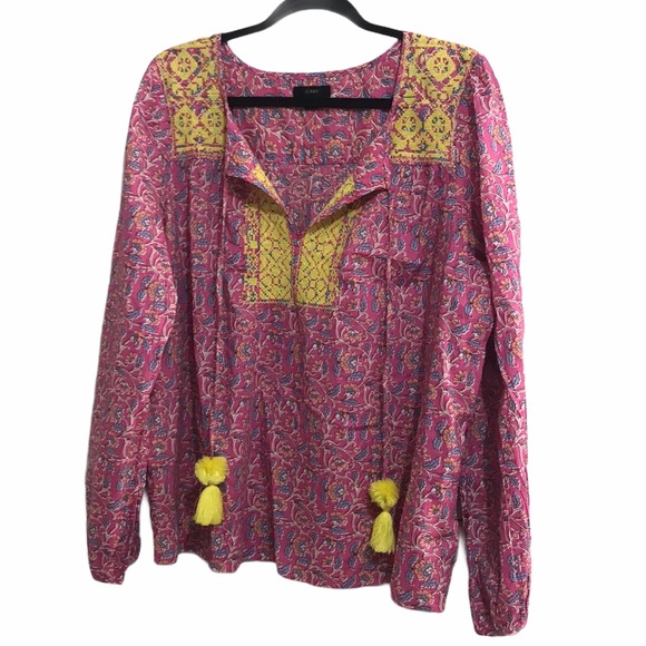 J. Crew Tops - J CREW✨Pink with Tassel Tunic